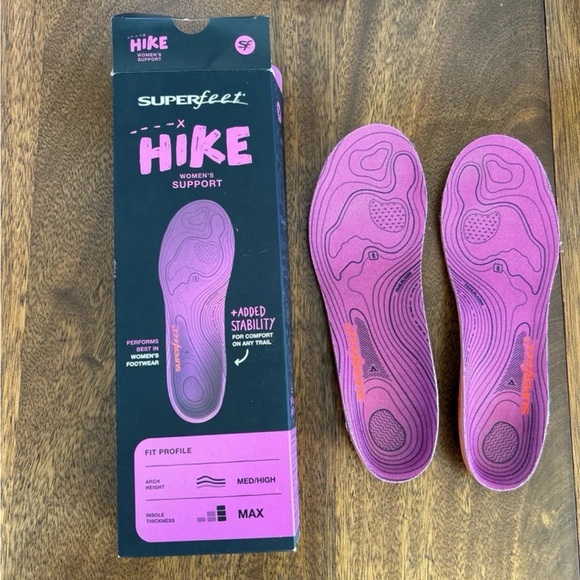 ❌SOLD❌ New Superfeet Hike Women’s Support Orthotic Insoles Purple Dahlia - Picture 1 of 14